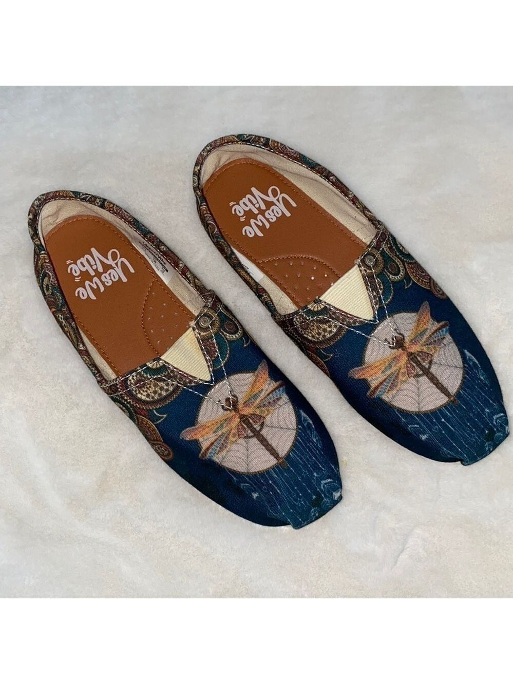 YES WE VIBE Mandala Dream Dragonfly Slip-on Flats